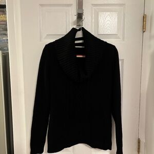 Black Wool Cowl Neck Sweater